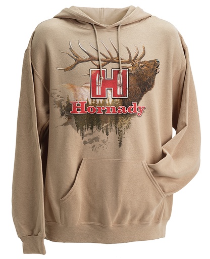 [090255730043] Hornady 99612L Elk  Large Tan/Khaki Hoodie Poly-Cotton