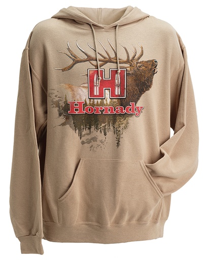 [090255730067] Hornady 99612XXL Elk  2XL Tan/Khaki Hoodie Poly-Cotton