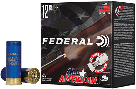 [604544705997] Federal FAA12H8 All-American  12Gauge 2.75" 1 1/8oz 8Shot 25 Per Box/10 Case