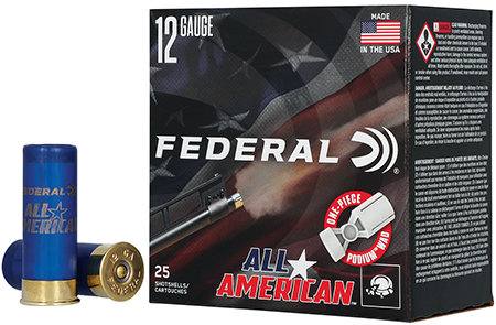 [604544706017] Federal FAA12HC8 All-American  12Gauge 2.75" 1 1/8oz 8Shot 25 Per Box/10 Case