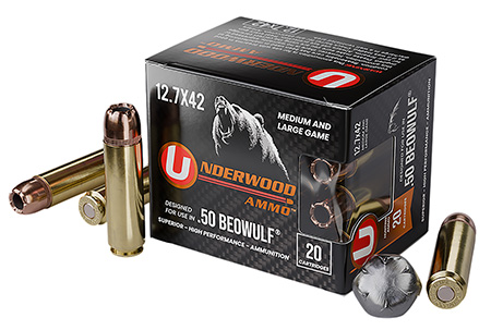 [816874020200] Underwood Ammo 518 XTP  50Beowulf 350gr Jacketed Hollow Point 20 Per Box/10 Case
