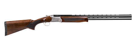 [741566908040] Girsan  Balikli Blue Label 20 Gauge Break Open 2.50" 2rd 26" Blue Polished Over/Under Vent Rib Barrel, Engraved Silver Aluminum Receiver, Fixed Turkish Walnut Stock, 5 Mobil Chokes