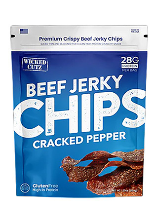 [850054290021] Wicked Cutz WCBC01CP Cracked Pepper Beef Jerky Chips 8 Pack