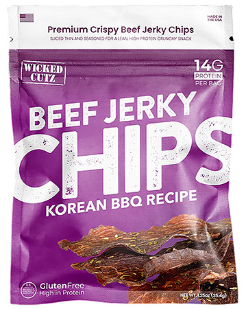 [850054290038] Wicked Cutz WCBC01KB Korean BBQ Beef Jerky Chips 8 Pack