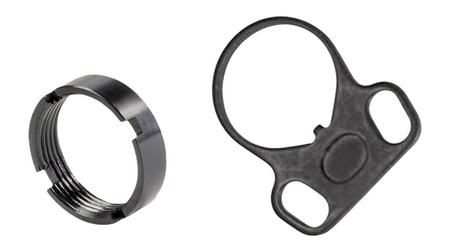 [810155161187] White Label Armory WLA-BUF-7008-01  End Plate Kit Ambidextrous Black Aluminum/Steel AR-15