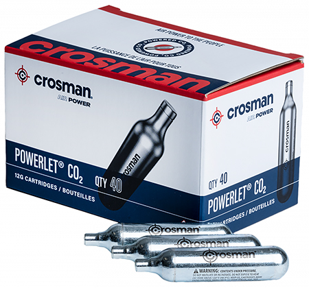 [028478124462] Crosman 23140 Powerlet CO2 12 Grams 40 Per Pkg