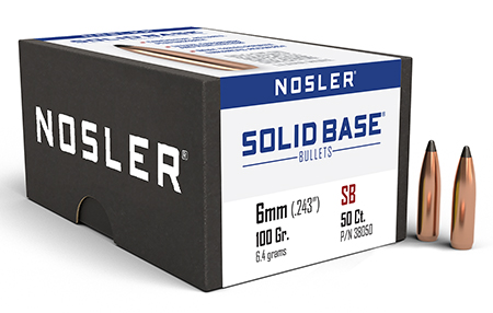 [054041380508] Nosler 38050 Solid Base  6mm 100gr Soft Point 50CT