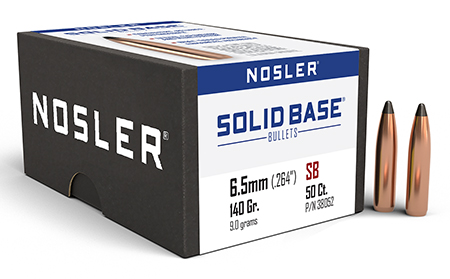 [054041380522] Nosler 38052 Solid Base  6.5mm 140gr Soft Point 50CT