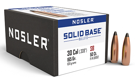 [054041380621] Nosler 38062 Solid Base  30Cal 165gr Soft Point 50CT