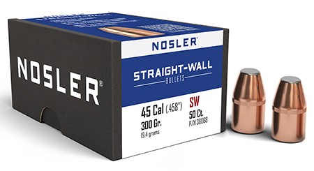 [054041380683] Nosler 38068 Straight Wall  458Cal 300gr Power Point 50CT
