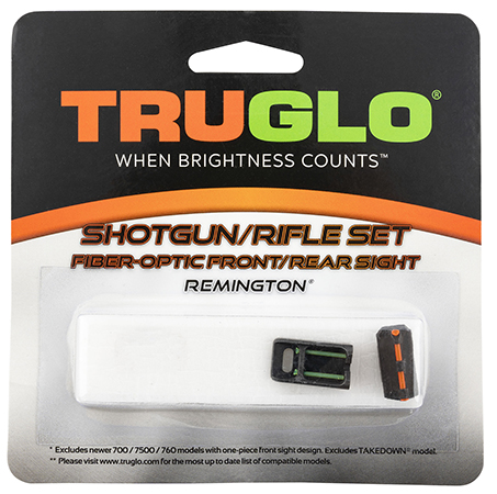[788130061763] TruGlo TG110W Fiber-Optic Sights For Remington  Black | Red Fiber Optic Front Sight | Green Fiber Optic Rear Sight