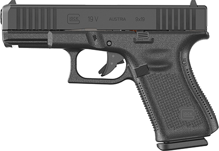 [764503067433] Glock PV1950203 G19 V Compact 9mm Luger 15+1 4.02" Black Barrel  &  Steel Serrated Slide, Black Polymer Frame w/Accessory Rail, Interchangeable Backstrap