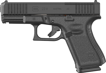 [764503067891] Glock PV2350201MOS G23 V MOS 40 S&W 10+1 4.02" Black GMB Barrel, Black nDLC Steel Optic Ready/Serrated Slide, Black Polymer Frame w/Accessory Rail, Interchangeable Backstrap Grip, Ambidextrous