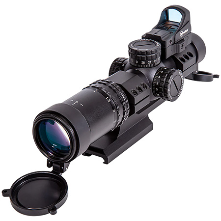 [812495026843] Firefield FF13071K RapidStrike Kit Matte Black 1-4x24mm, 30mm Tube 5 MOA Illuminated Black/Green/Red Circle Dot Reticle