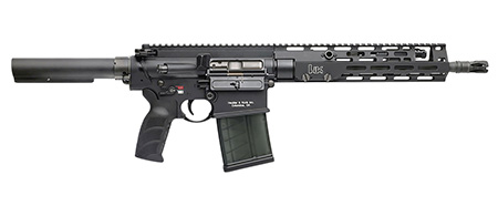 [642230272484] HK 81001052 MR762 A4 7.62x51mm 20+1 13" Threaded Barrel, M-LOK Handguard, Black Receiver w/Picatinny Rail, Black Pistol Tube, Black Ergonomic Grip