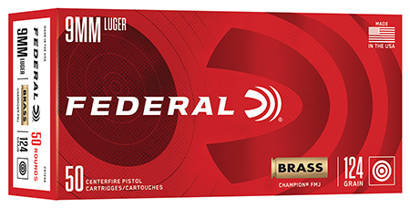 [604544706185] Federal C9124A   9mmLuger 124gr Full Metal Jacket 50/Box