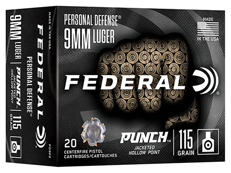 [604544703962] Federal PD9P2 Punch  9mmLuger 115gr Jacketed Hollow Point 20/Box