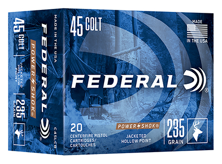 [604544704754] Federal C45LCB Power-Shok  45Colt 235gr Jacketed Hollow Point 20 Per Box/10 Case