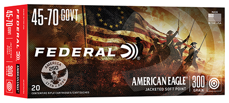 [604544708455] Federal AE4570USA American Eagle  45-70Gov 300gr Jacketed Soft Point 20 Per Box/10 Case