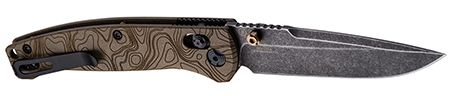 [743108244531] Hogue 24453 Mysto  3.40" Folding Drop Point Plain Black Stonewashed CPM MagnaCut Steel Blade, Maple Valley Richlite Black Handle