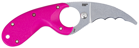 [794023251135] CRKT 2511T Bear Claw  2.39" Fixed Hawkbill Serrated Powder Coated AUS8A SS Blade, Pink Textured GRN Handle