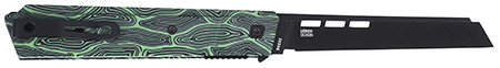 [794023385007] CRKT 3850G Zephyr EDC 3.22" Folding Sheepsfoot Plain Black TiNi 14C28N Steel Blade, Marbled Black/Green G10 Handle