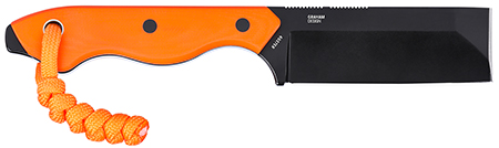 [794023403725] CRKT 4037ER Razel EDC 2.97" Fixed Chisel Plain Black Oxide D2 Steel Blade, Orange G10 Handle