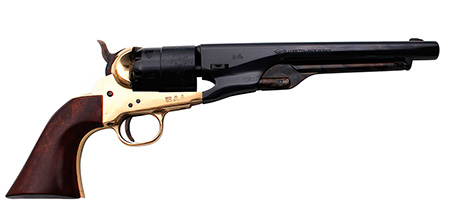 [040589186016] Traditions FR18601 1860 Army Break Open 44 Cal #11 Percussion 8" 6 Shot Brass Frame Blued Barrel  &  Cylinder Walnut Grip