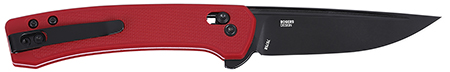 [794023707533] CRKT 7075R Q Compact 3.05" Folding Drop Point Plain Black Oxide 14C28N Steel Blade, Red Textured GRN Handle