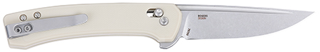 [794023707540] CRKT 7075S Q Compact 3.05" Folding Drop Point Plain Stonewashed 14C28N Steel Blade, White Textured GRN Handle