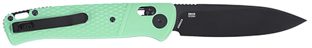 [794023008500] CRKT K430BKP Counterpart  EDC 3.38" Folding Drop Point Plain Black Oxide 12C27 Sandvik SS Blade, Aqua Textured GRN Handle