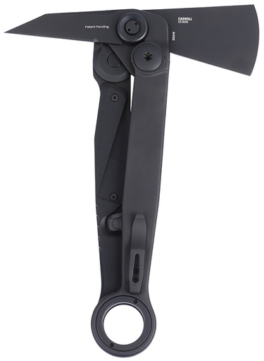 [794023414103] CRKT 4141KX Provoke X 1.84" Folding Axe w/Spike SUJ2 Blade, Black Stainless Steel w/GRN Overlay Handle, 8.69" OAL