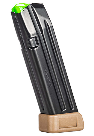 [765595900080] Mec-Gar MGG172005A Glock 17 20rd Extended 9mm Luger, Black Carbon Steel w/Flat Dark Earth Floorplate