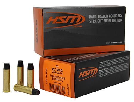 [810742029821] HSM 35724N   357Mag Subsonic 230gr Hard Cast Long Flat Nose 50 Per Box/10 Case