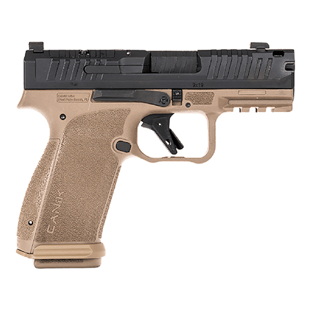[850072317007] Canik HG8328BDN Mete MC9 Prime Sub-Compact Frame 9mm Luger 17+1 3.64" Black Black Steel Serrated Slide, Flat Dark Earth Polymer Frame w/Picatinny Rail, Textured Grip