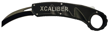 [728881687546] Xcaliber Knife Company  Karambit  3" OTF Reverse Tanto Plain Black 440C SS Blade, 5.75" Aluminum Handle