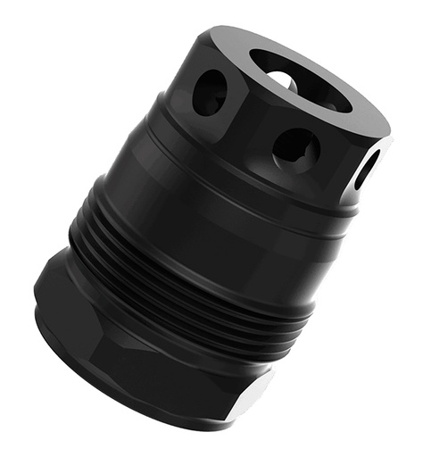 [850062101258] Liberty Precision Machine LPM-2011 Baby Bell Muzzle Brake Black Stainless Steel 1/2"x28 Threads 1.10" OAL