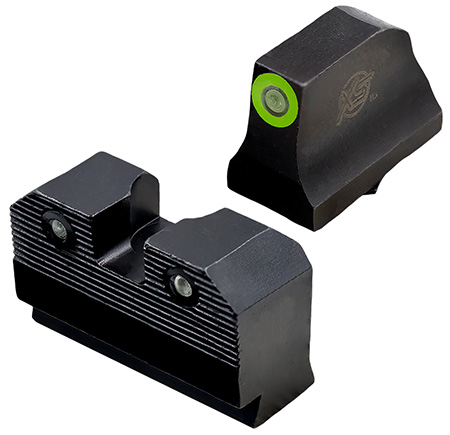 [647533003834] XS Sights GLR204P6G R3D 2.0 Night Sight Set Green Tritium Front/Black Oxide Frame, Compatible w/Glock