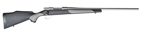 [747115463916] Weatherby  Vanguard Weatherguard Full Size 270 Win 5+1 24" Satin Threaded Barrel, Satin Stainless Steel Drilled  &  Tapped Receiver, Black/Gray Weatherguard Stock