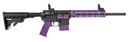 [850050173366] Tippmann Arms A101222 M4-22 LTE 22 LR 25+1 16" Black Parkerized Threaded Barrel, Matte Black Aluminum Receiver w/Picatinny Rail, Purple M-LOK Handguard, Composite Forend, Black Polymer Stock, Purple G