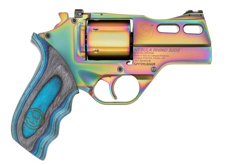 [8053800949125] Chiappa Firearms 340354 Rhino 30DS 357 Mag 6 Shot 3" Nebula PVD Steel Barrel  &  Cylinder, Nebula PVD Alloy Frame, Blue Laminate Grip