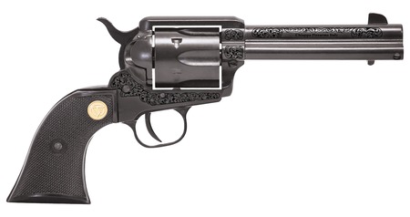 [8053800948289] Chiappa Firearms 340340 1873  22 LR 6 Shot 4.75" Black Engraved Barrel, Black Cylinder, Black Engraved Alloy Frame, Black Plastic Grip, Exposed Hammer