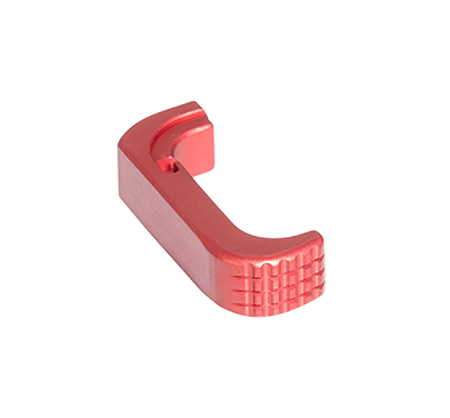 [840253800985] Timber Creek Outdoors GL43XEMRR Glock 43X Extended Magazine Release Anodized Red Aluminum