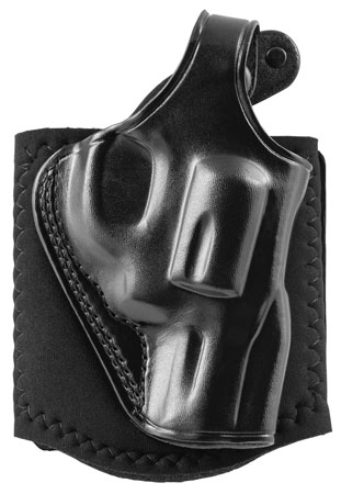 [601299004481] Galco AG118B Ankle Glove  Size Fits Ankles up to 13" Black Leather Hook  &  Loop Fits Ruger SP101 Fits Taurus 605 Right Hand
