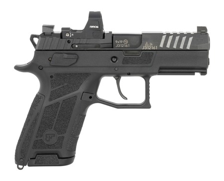 [806703916040] CZ-USA 91604 P-09 C Nocturne Compact 9mm Luger 15+1 3.75" Black Steel Serrated w/Optic Slide, Black Polymer Frame w/Picatinny Rail, Interchangeable Backstrap Grip, Viridian RFX-15