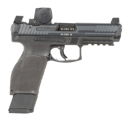 [642230273764] HK 81001350 VP9A1 F w/Optic 9mm Luger 20+1 4.53" Black Barrel  &  Steel Serrated w/Optic Slide, Black Polymer Frame w/Picatinny Rail, Textured Grip, Vortex CCW