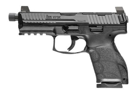 [642230273436] HK 81001231 VP9A1 K Tactical 9mm Luger 10+1 4.70" Black Threaded Barrel, Black Steel Optic Ready/Serrated Slide, Black Polymer Frame w/Picatinny Rail, Textured Grip