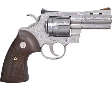 [098289003744] Colt Mfg PYTHONSP3WSSE Python  357 Mag 6rd Shot 3" Stainless Steel Barrel, Cylinder &  Frame, Walnut Grip w/Medallion
