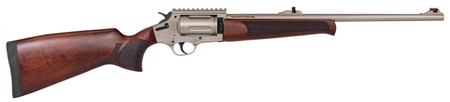 [796167793069] Iver Johnson Arms IJ1000SN IJ1000 410 Gauge 5rd 20" Overall Satin Nickel, Receiver w/Picatinny Rail, Walnut Fixed Stock