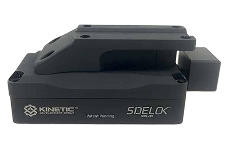 [851064007265] Kinetic Development Group SID5-220 Sidelock Trijicon MRO Mount Black Aluminum Compatible w/ Trijicon MRO/Trijicon MRO Patrol/Burris RT-1X